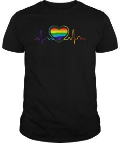 LGBT Heartbeat Rainbow For Pride Day 2019 Gift T-Shirt