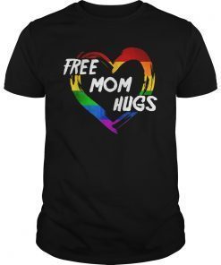 LGBT Pride Tee Shirt Free Mom Hugs-Heart LGBT Flag Outfit
