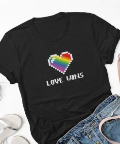 Love Wins Unisex Shirt, Love Shirt For Women, 8-Bit Nintendo Retro Love is Love Shirt, Love Tee, Gay Pride Shirt, LGBTQ Rainbow Shirt