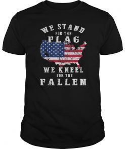 Memorial Day Tee We Stand for the Flag We Kneel for Fallen Gift Tee Shirts