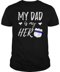 Mens American Flag Police Dad Tee shirt for Cop Father's Day Gift