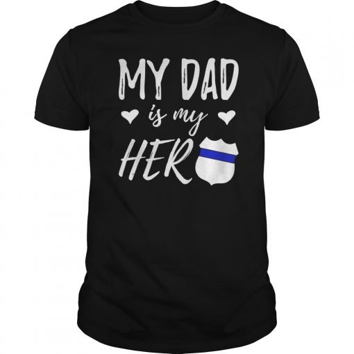 Mens American Flag Police Dad Tee shirt for Cop Father's Day Gift
