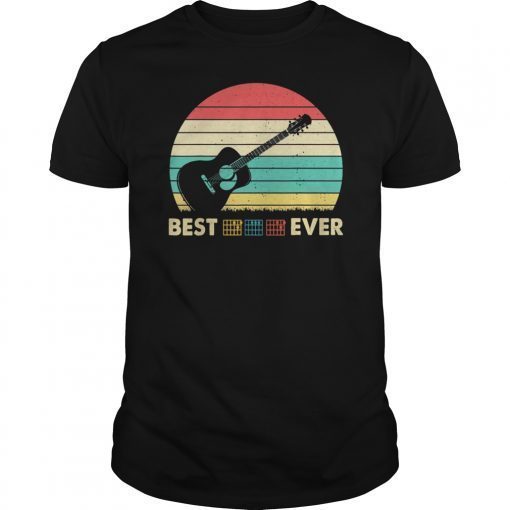 Mens Best Guitar Dad Ever Shirt Music Vintage Fathers Day Gifts T-Shirt