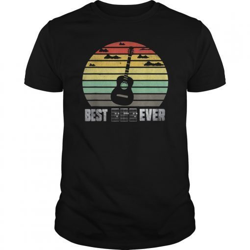 Mens Best Guitar Dad Ever Shirt Music Vintage Fathers Day T-Shirt