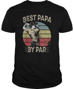 Mens Best Papa By Par Retro Vintage Father's Day Golf T-Shirt