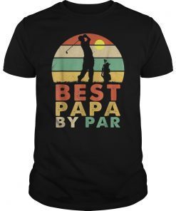 Mens Best Papa by Par Vintage Retro Golf Fathers Day Gift Tee Shirts