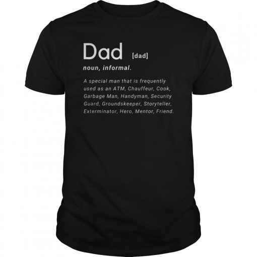Mens Dad Definition Father's Day Funny Mens Hilarious Adult Humor T-Shirt