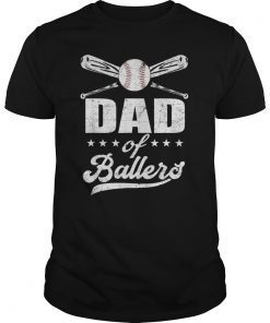 Mens Dad of Ballers Shirts Funny Baseball Softball Gift from Son T-Shirts