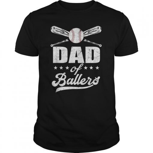 Mens Dad of Ballers Shirts Funny Baseball Softball Gift from Son T-Shirts