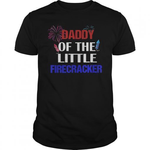 Mens Daddy Of The Little Firecracker T-shirt 4th Of July Gifts