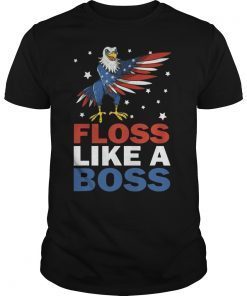 Mens Floss Like A Boss Flossing Eagle Firework 4th Of July Shirts