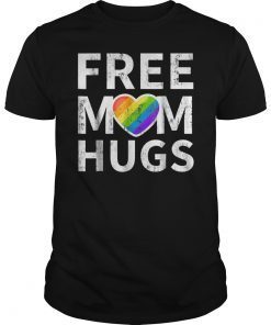 Mens Free Mom Hugs Cute Mom LGBT Gay Pride Rainbow T-Shirt