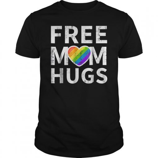 Mens Free Mom Hugs Cute Mom LGBT Gay Pride Rainbow T-Shirt - OrderQuilt.com