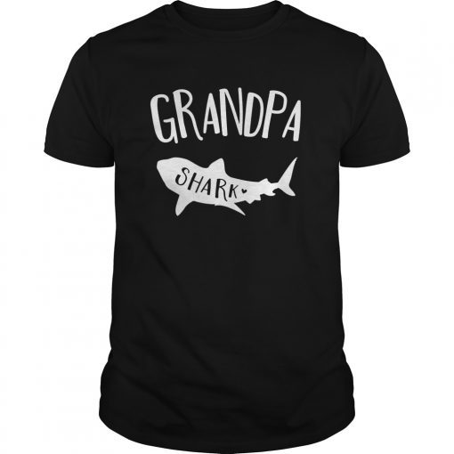 Mens Grandpa Shark Shirt Fathers Day Pregnancy Announcement T-Shirt