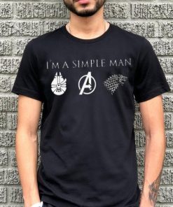 Mens Im A Simple Man Who Loves Star Wars Avengers and Game Of Thrones T-Shirt