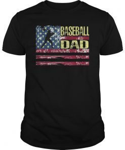 Mens Vintage USA American Flag Proud Baseball Dad Player shirt T-Shirt