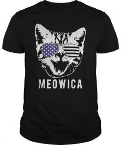 Meowica Funny Patriotic Cat 4th of July T-shirt