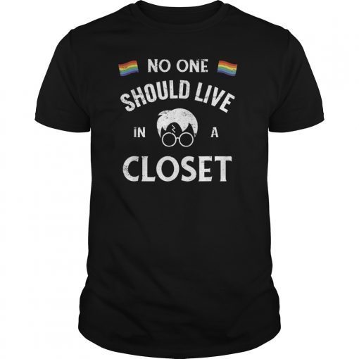 No One Should Live In A Closet Pride LGBT Tee Shirts