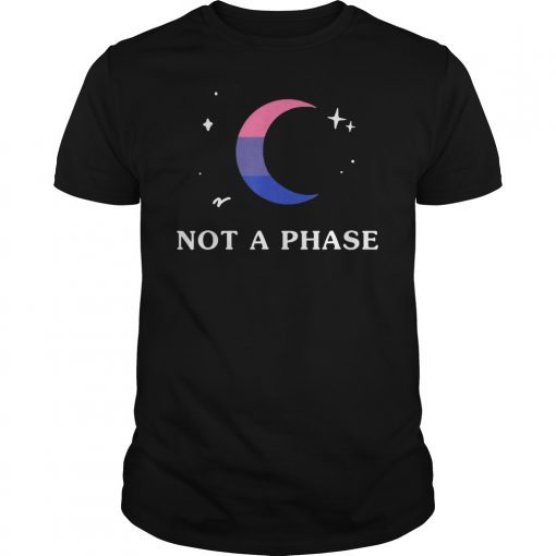 Not A Phase Bisexual LGBTQ Bi Pride Flag Moon T-Shirt