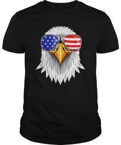 Patriotic Eagle 4th of July USA American Flag Sunglasses T-Shirt
