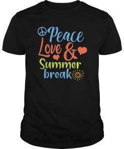 Peace Love & Summer Break T Shirt For Men Women Kids