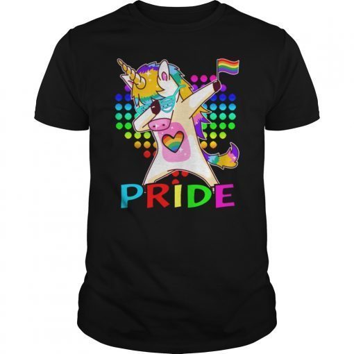 Pride LGBT Gay Be Lesbian Unicorn Dabbing 2019 T-Shirt