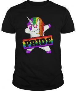 Pride LGBT Gay Be Lesbian Unicorn Dabbing Funny Shirt