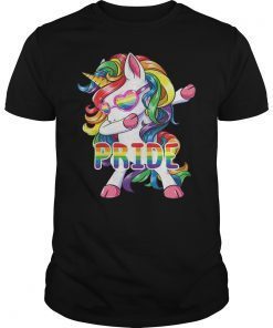 Pride LGBT Gay Be Lesbian Unicorn Dabbing Shirt