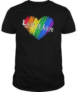 Rainbow Love Heart Pride LGBT T Shirts Love Is Love