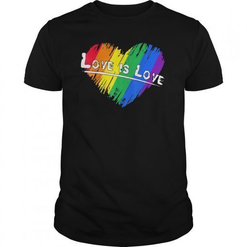 Rainbow Love Heart Pride LGBT T Shirts Love Is Love