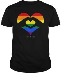 Rainbow Love Heart Pride LGBT Tee Shirts Love Is Love