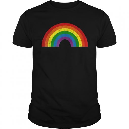 Rainbow Shirt Vintage Retro 80's Style Gay Pride Gift Tee Shirt