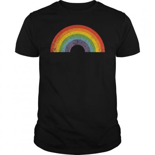 Rainbow Shirt Vintage Retro 80's Style Gay Pride Gift Tee T-Shirt