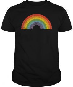 Rainbow Shirt Vintage Retro 80's Style Gay Pride Gift Tee T-Shirts