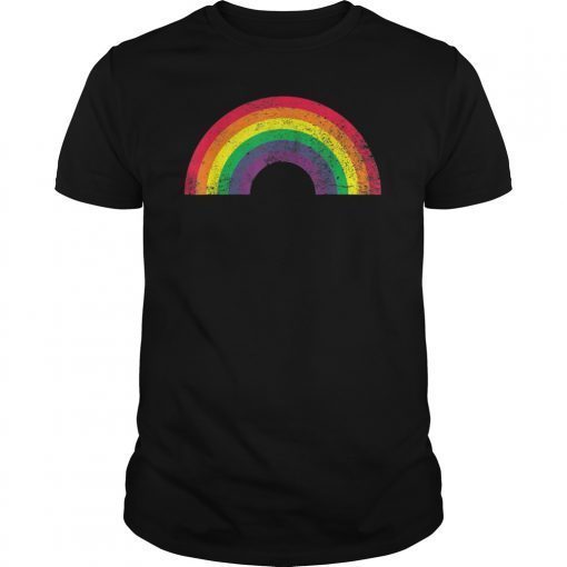 Rainbow T-Shirt Vintage Retro 80's Style Gay Pride Support T-Shirt