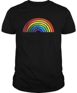 Rainbow T-Shirts Simple Style Basic Glossy Stripe Design