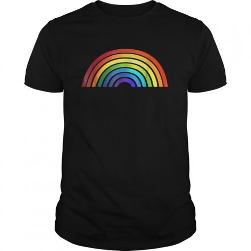 Rainbow T-Shirts Simple Style Basic Glossy Stripe Design