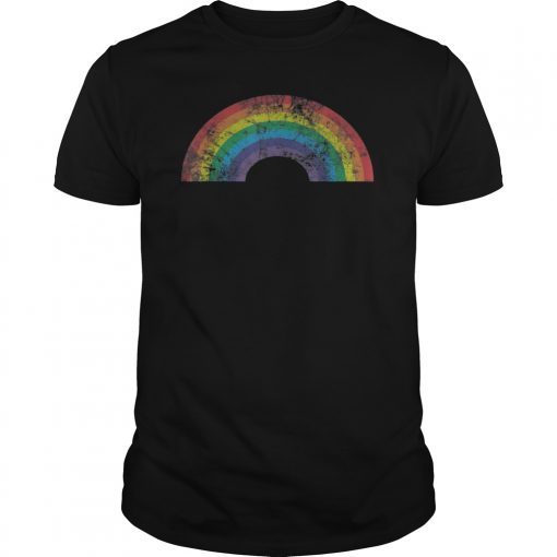 Rainbow Tee Shirt Vintage Retro 80's Style Gay Pride Gift