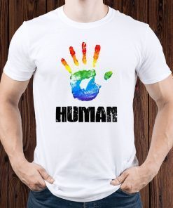 Rainbow handprint t-shirt Human shirt Rainbow flag t shirt Gay pride tshirt Pride day shirt Equality tee Lesbian t-shirt