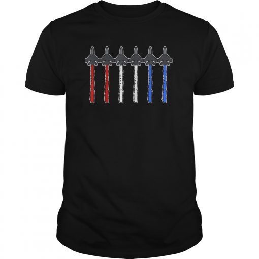 Red White Blue Air Force Flyover 4th of July Unisex T-Shirts