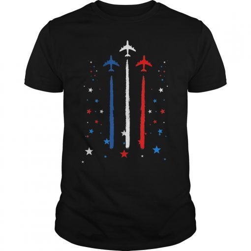 Red White Blue Air Force Flyover Proud American Independence Gift TShirt