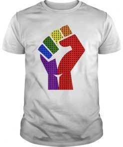 Resist Fist Rainbow Flag Gay Pride Gift Tee Shirt