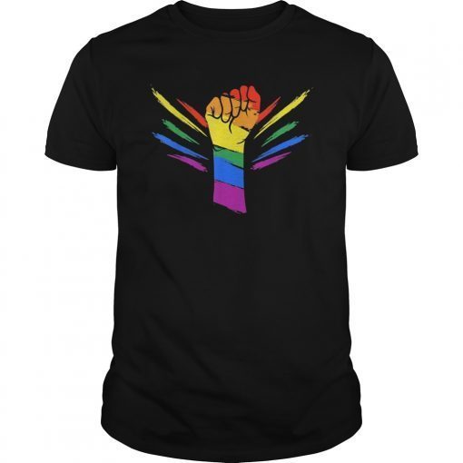 Resist Fist Rainbow Flag Gay Pride Support LGBT Gift T-Shirts