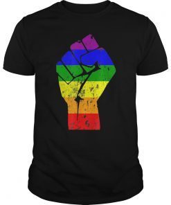 Resist Fist Rainbow Flag Gay Pride T-Shirt