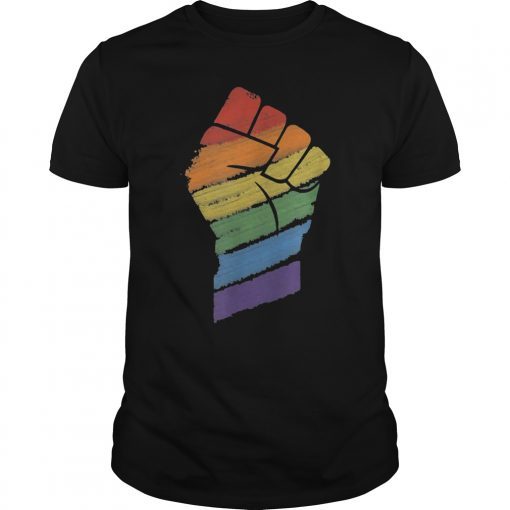 Resist Fist Rainbow Flag Gay Pride Tee Shirts