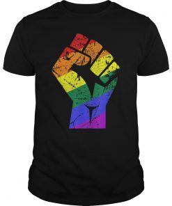 Resist Fist Rainbow Flag LGBT Pride T-shirt Gift