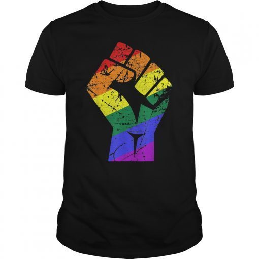 Resist Fist Rainbow Flag LGBT Pride T-shirt Gift