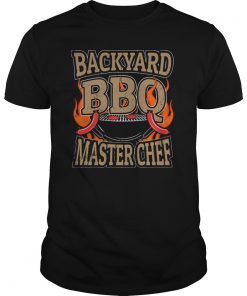 Retro Backyard Barbecue Master Chef BBQ Smoker Grillin Gifts T-Shirt