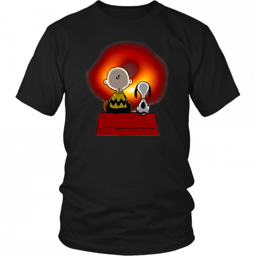 SNOOPY AND CHARLIE BROWN WITH BLACK HOLE SHIRT