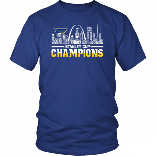 ST LOUIS BLUES 2019 STANLEY CUP CHAMPIONS - TEAM ROSTER SHIRT